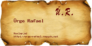 Ürge Rafael névjegykártya
